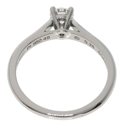 CARTIER   Ring Solitaire 1P Diamond #49 Platinum PT950 Ladies