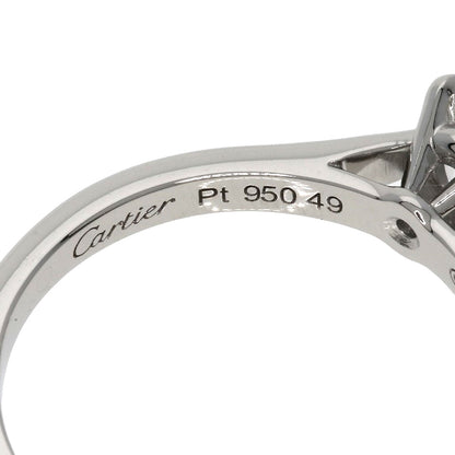 CARTIER   Ring Solitaire 1P Diamond #49 Platinum PT950 Ladies