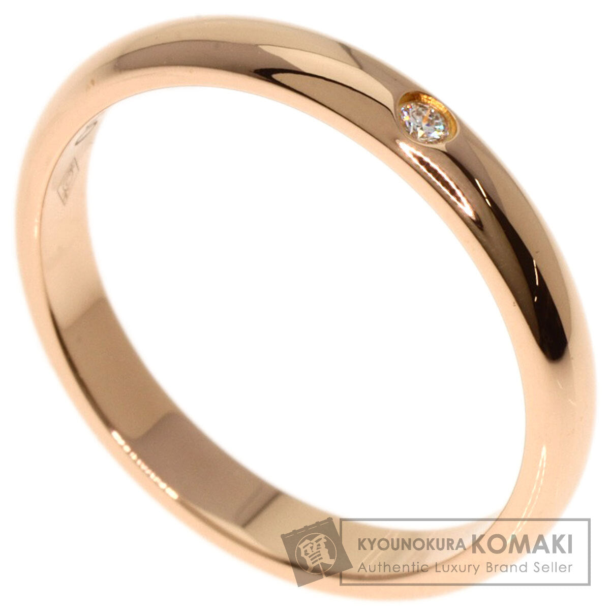 CARTIER   Ring 1P Diamond Classic Wedding #47 K18 Pink Gold Ladies