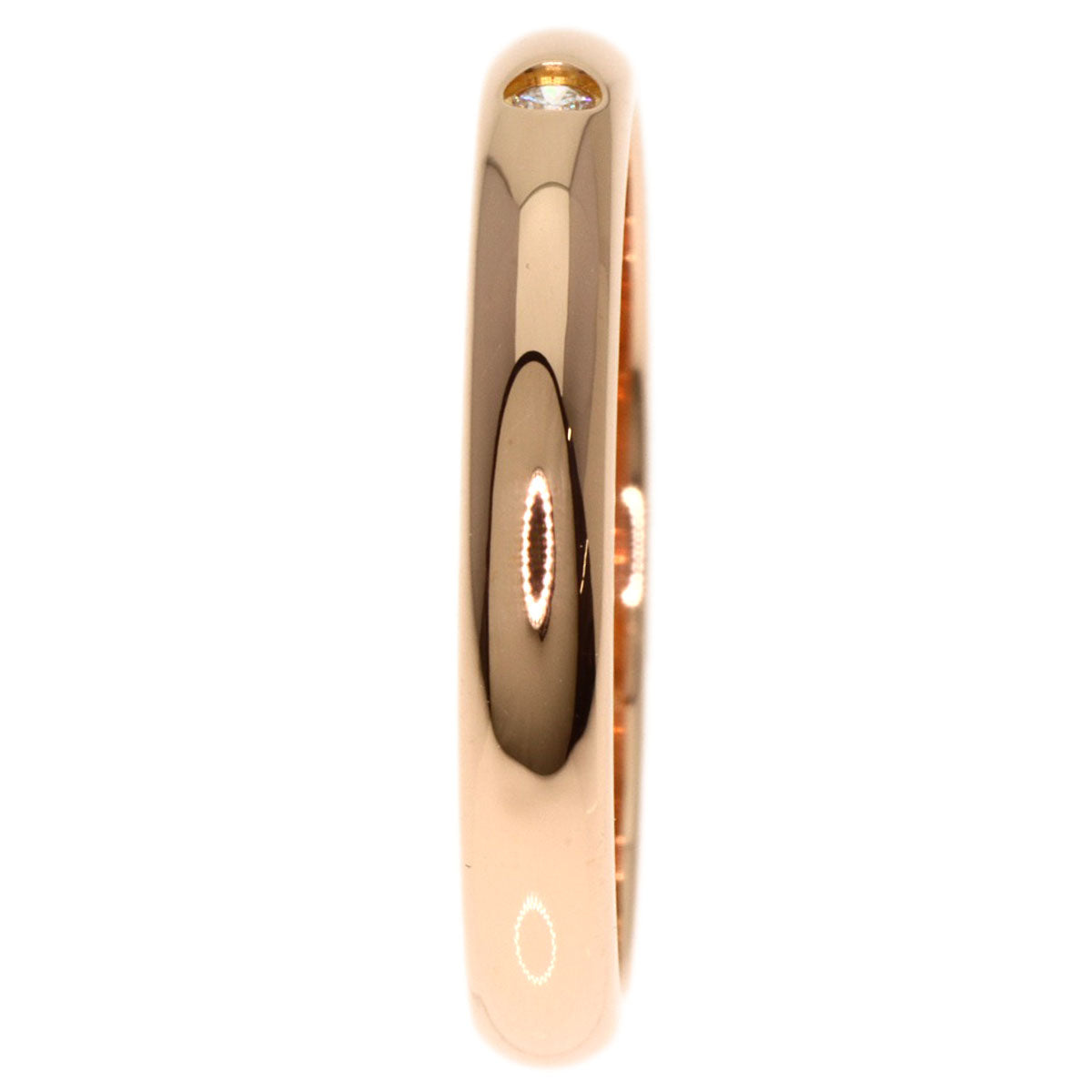 CARTIER   Ring 1P Diamond Classic Wedding #47 K18 Pink Gold Ladies