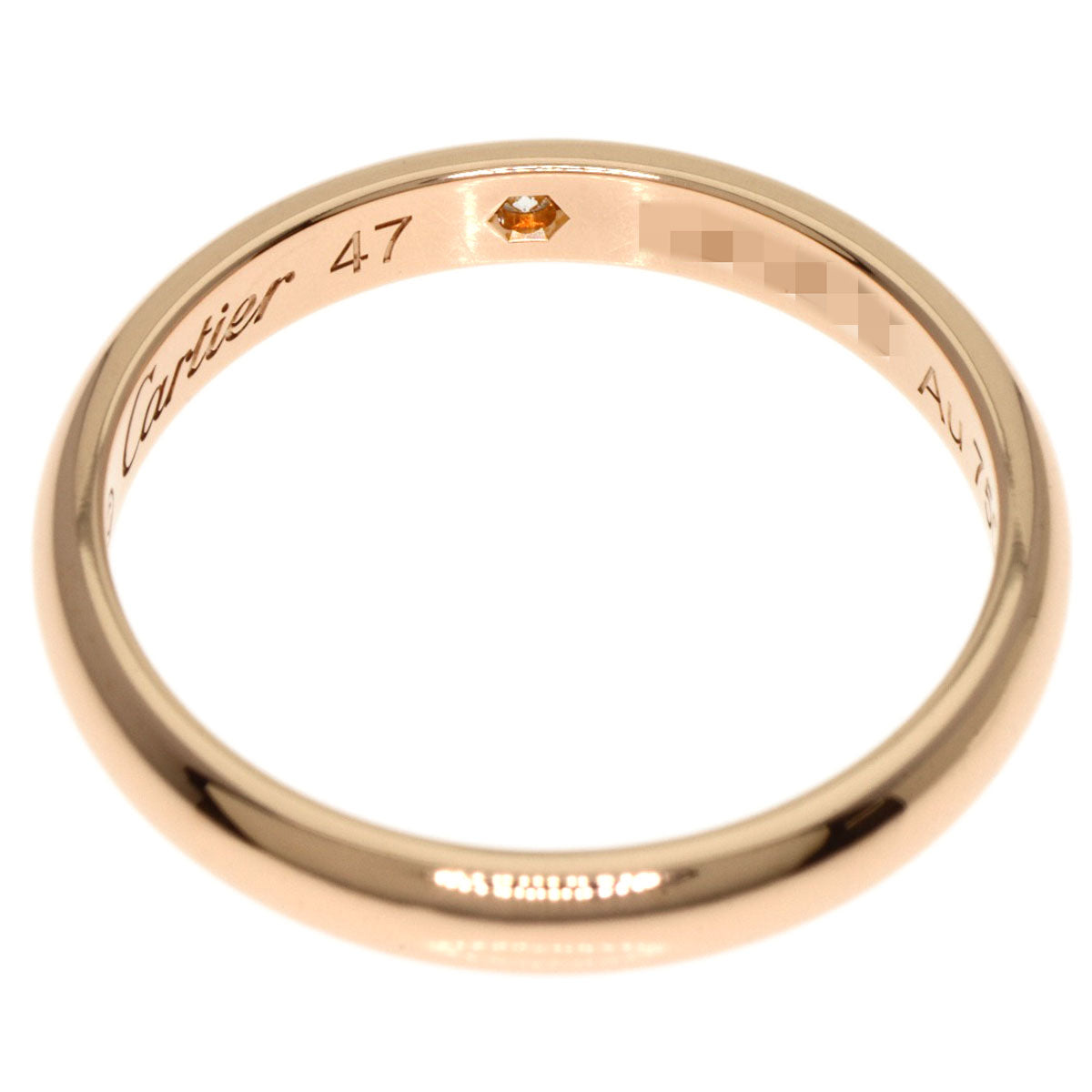 CARTIER   Ring 1P Diamond Classic Wedding #47 K18 Pink Gold Ladies