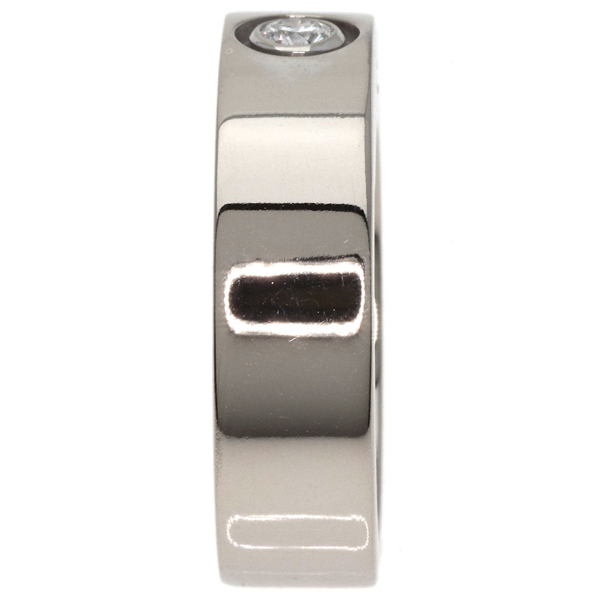 CARTIER   Ring Anniversary 1P Diamond # 48 K18 White Gold Ladies