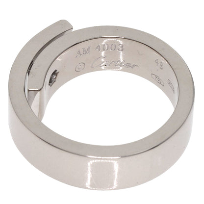 CARTIER   Ring Anniversary 1P Diamond # 48 K18 White Gold Ladies