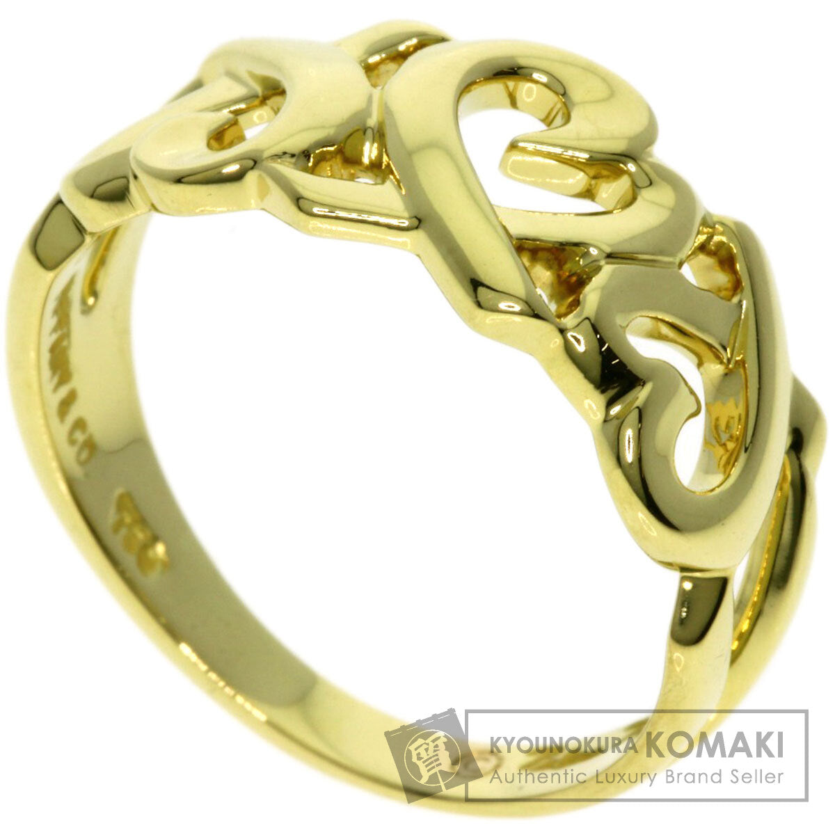 TIFFANY&Co.   Ring Triple rubbing heart K18 Yellow Gold Ladies