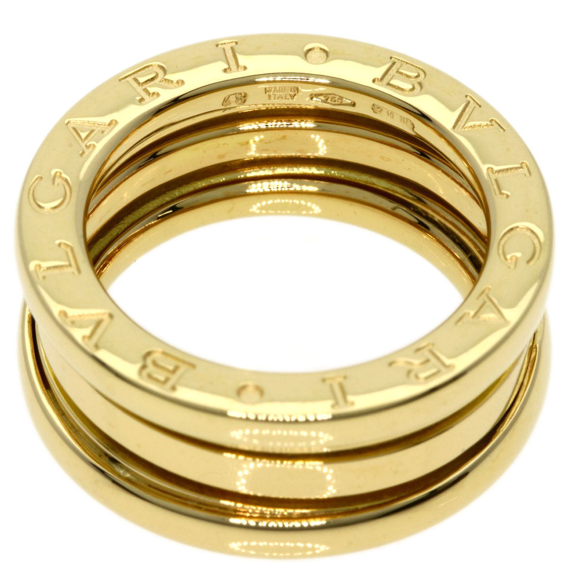 BVLGARI B.zero1 2 Band #48 Ring K18 Yellow Gold Ladies [Used]