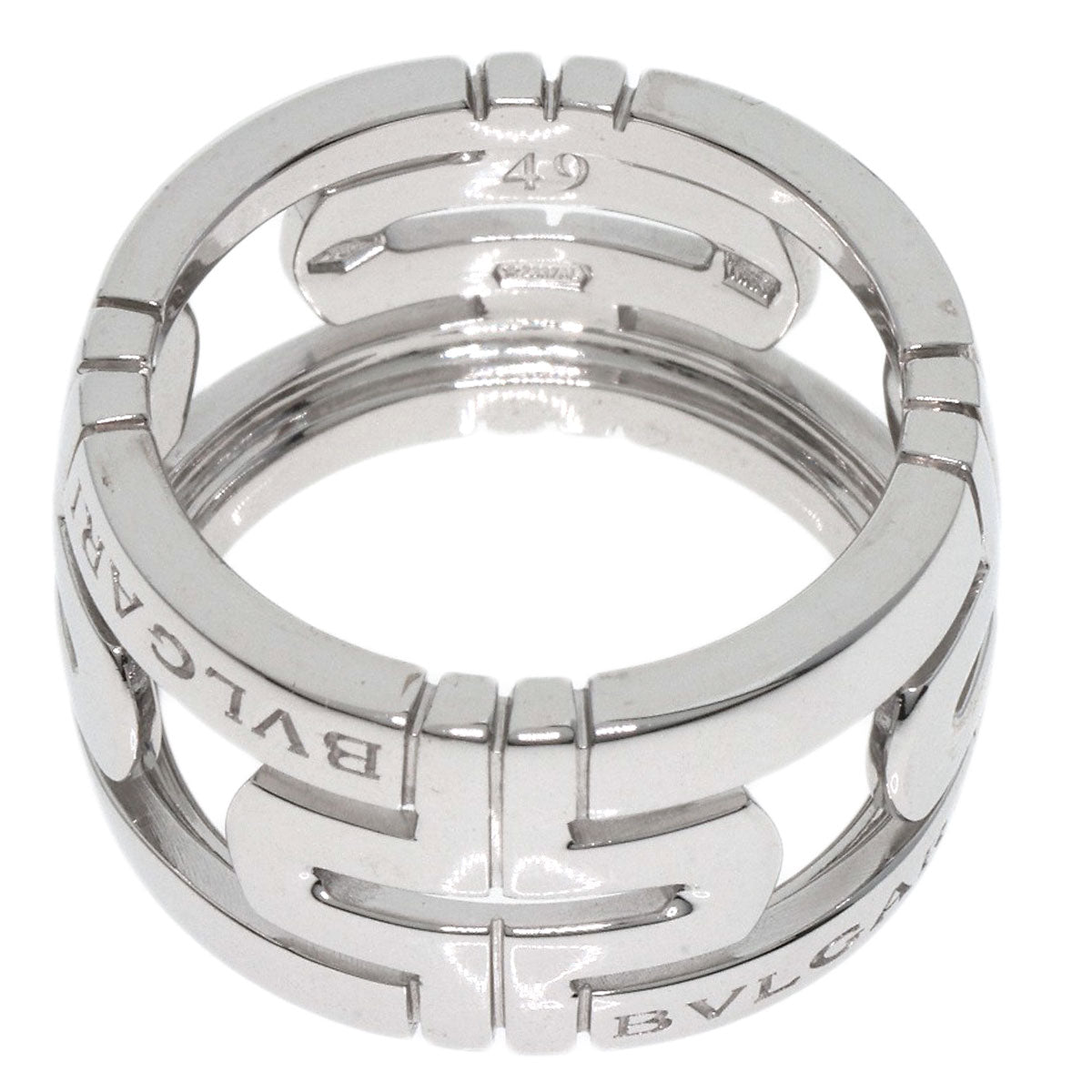 BVLGARI   Ring Parentesi Openwork Large #49 K18 White Gold Ladies