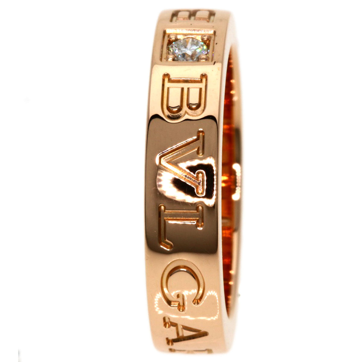 BVLGARI   Ring Double Logo 1P Diamond K18 Pink Gold Ladies