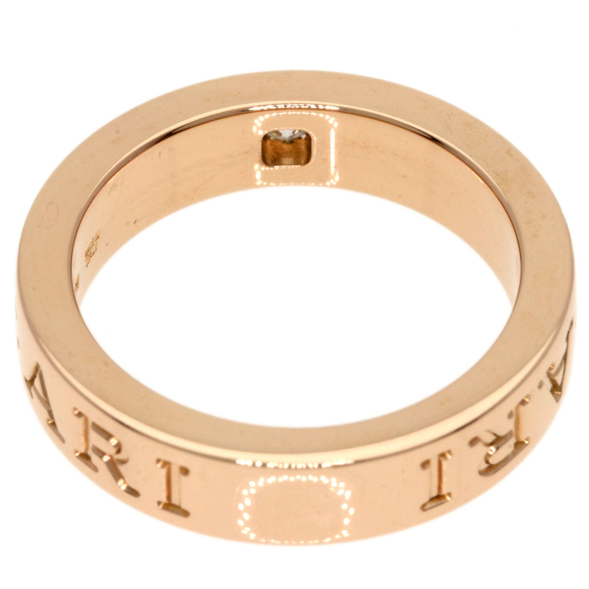 BVLGARI   Ring Double Logo 1P Diamond K18 Pink Gold Ladies