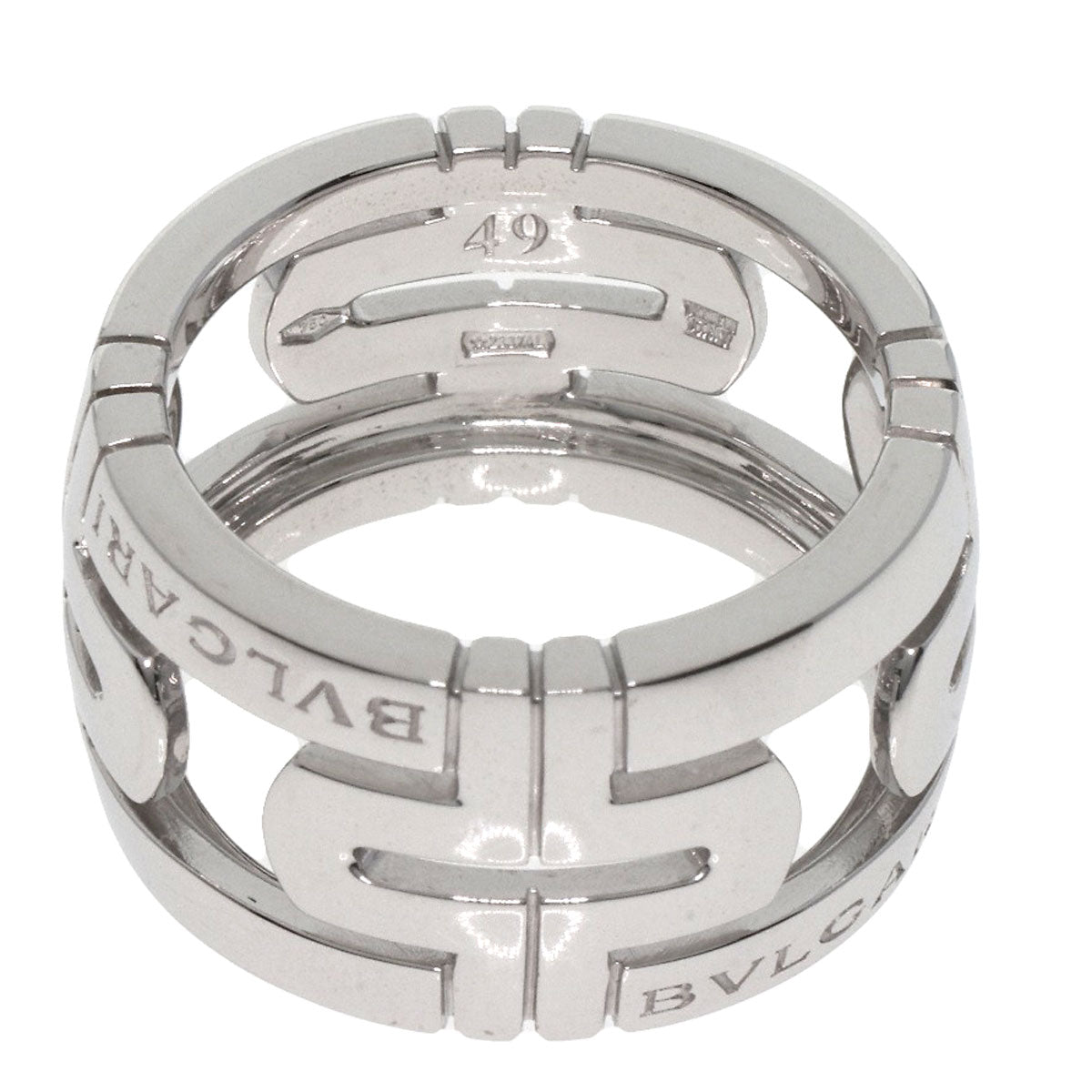 BVLGARI   Ring Parentesi Openwork Large #49 K18 White Gold Ladies