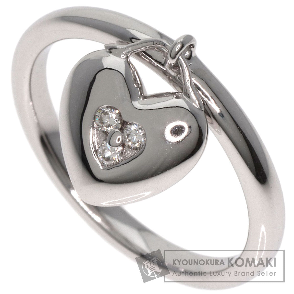 TIFFANY&Co.   Ring Heart Lock 3P Diamond K18 White Gold Ladies