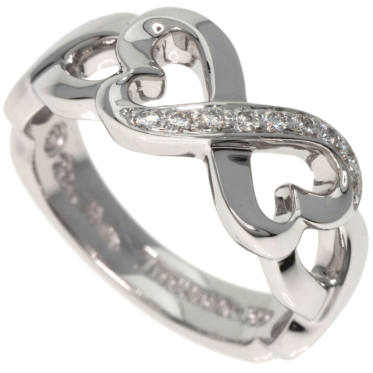 TIFFANY&Co.   Ring Double Loving Heart Diamond K18 White Gold Ladies