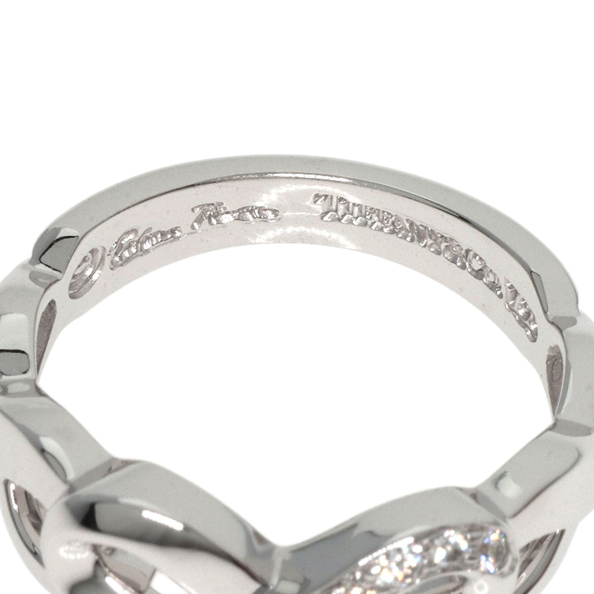 TIFFANY&Co.   Ring Double Loving Heart Diamond K18 White Gold Ladies