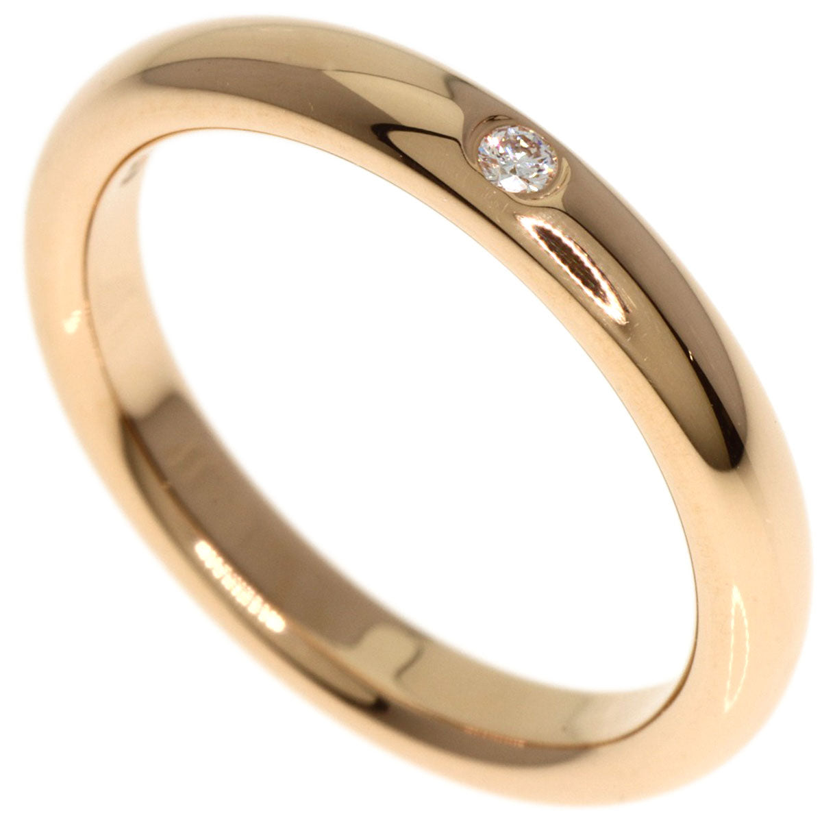 TIFFANY&Co.   Ring Stacking band 1P Diamond K18 Pink Gold Ladies