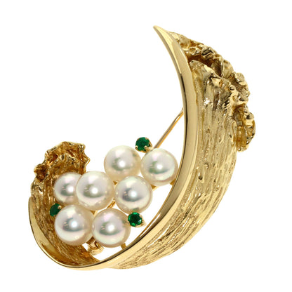 MIKIMOTO   Brooch Pearl Pearl K18 Yellow Gold Ladies