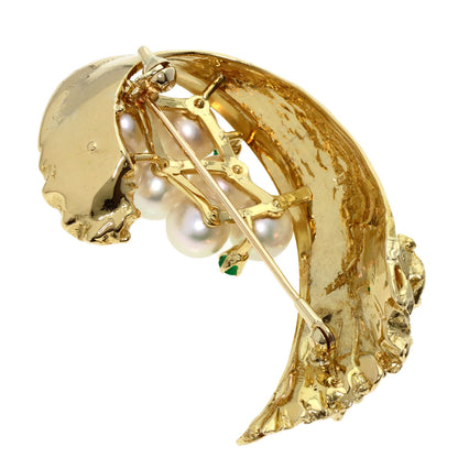 MIKIMOTO   Brooch Pearl Pearl K18 Yellow Gold Ladies