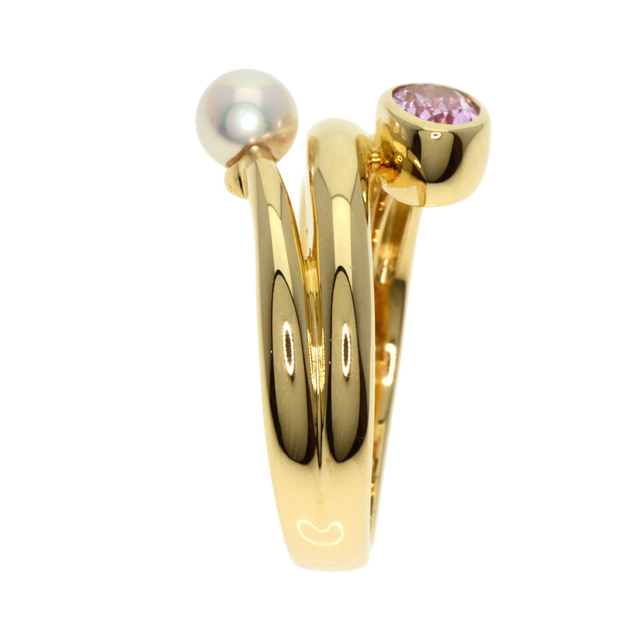 MIKIMOTO   Ring Pearl Pearl Kunzite K18 Yellow Gold Ladies