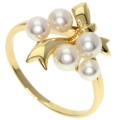 MIKIMOTO   Ring Baby Pearl Ribbon K18 Yellow Gold Ladies