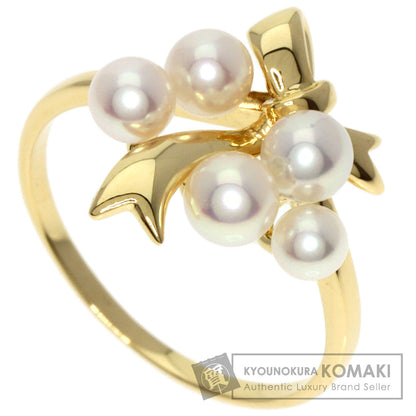 MIKIMOTO   Ring Baby Pearl Ribbon K18 Yellow Gold Ladies