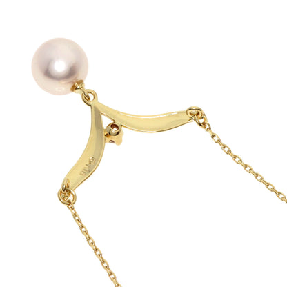 MIKIMOTO   Necklace Pearl Pearl 1P Diamond K18 Yellow Gold Ladies