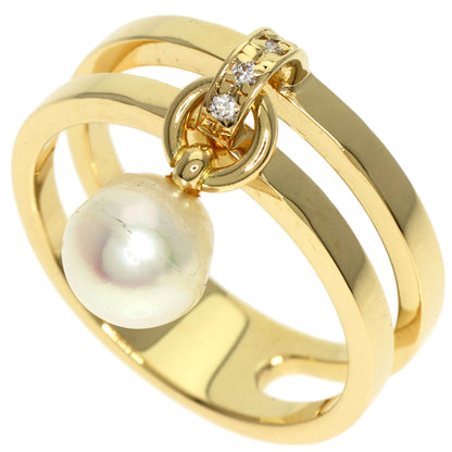 MIKIMOTO   Ring Pearl Pearl Diamond K18 Yellow Gold Ladies