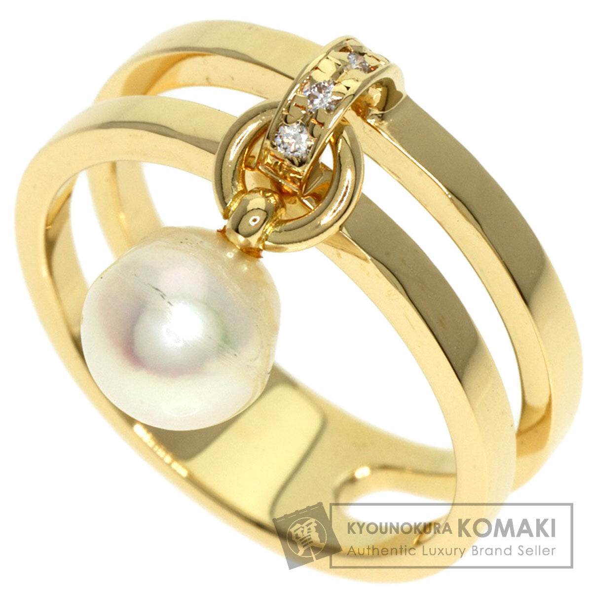 MIKIMOTO   Ring Pearl Pearl Diamond K18 Yellow Gold Ladies