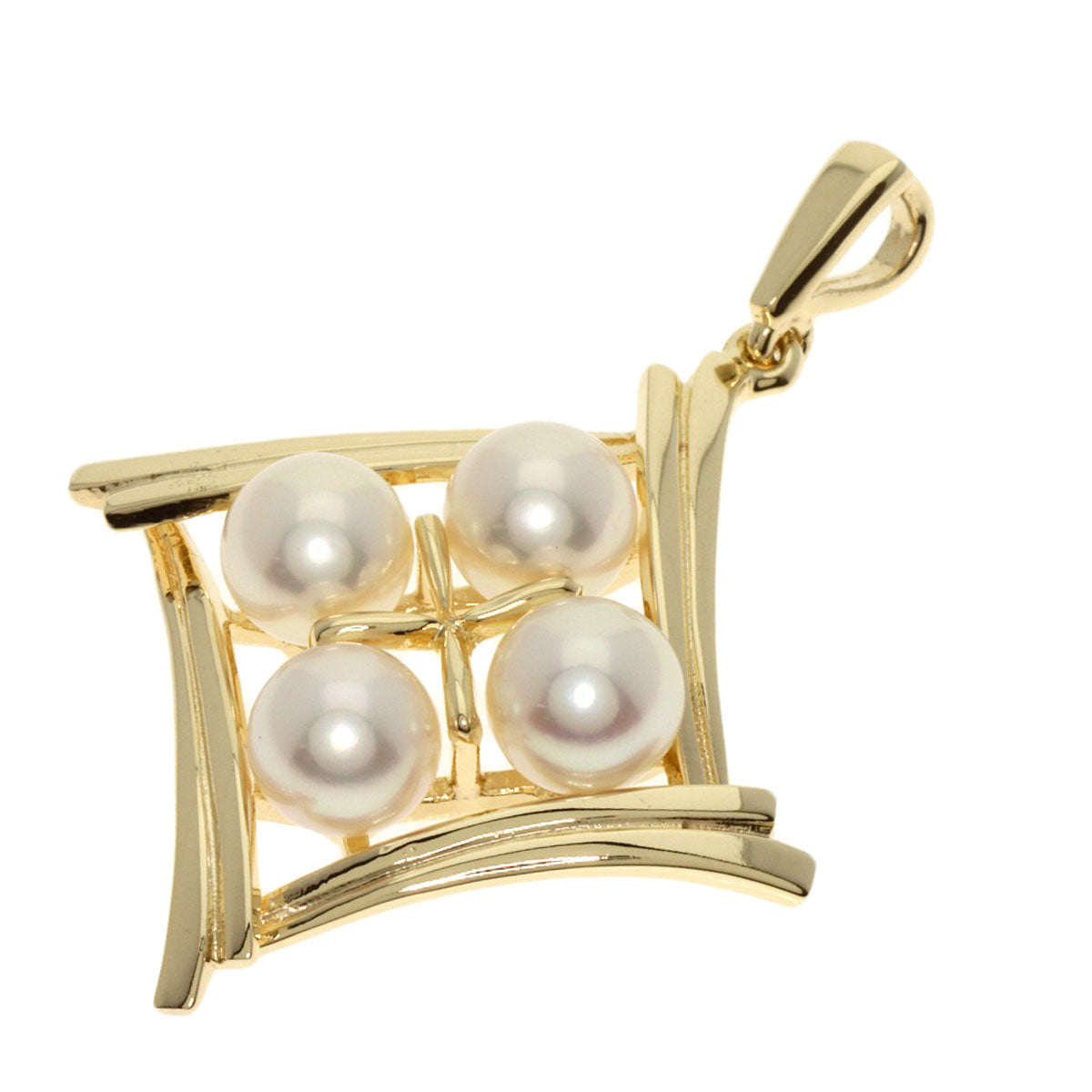 MIKIMOTO   Pendant top Pearl Pearl K14 Yellow Gold Ladies