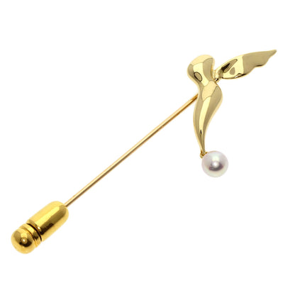 MIKIMOTO   Brooch Pearl Pearl Pin Brooch K18 Yellow Gold Ladies