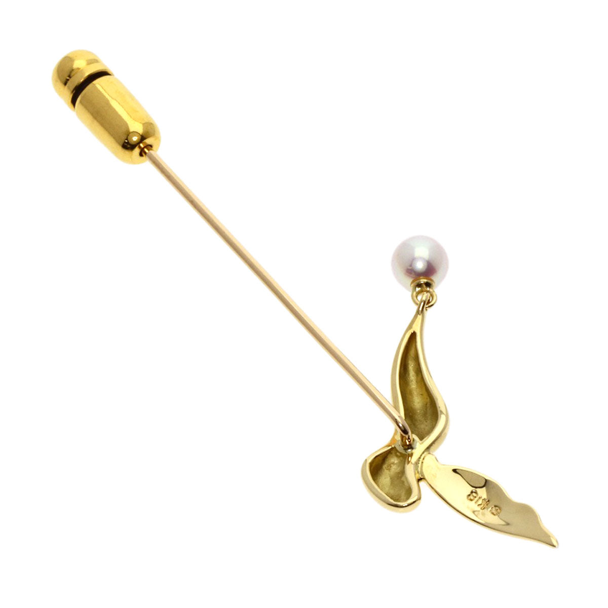 MIKIMOTO   Brooch Pearl Pearl Pin Brooch K18 Yellow Gold Ladies