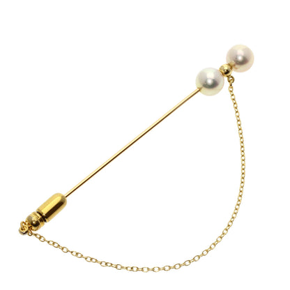 MIKIMOTO   Brooch Pearl Pearl Pin Brooch K18 Yellow Gold Ladies