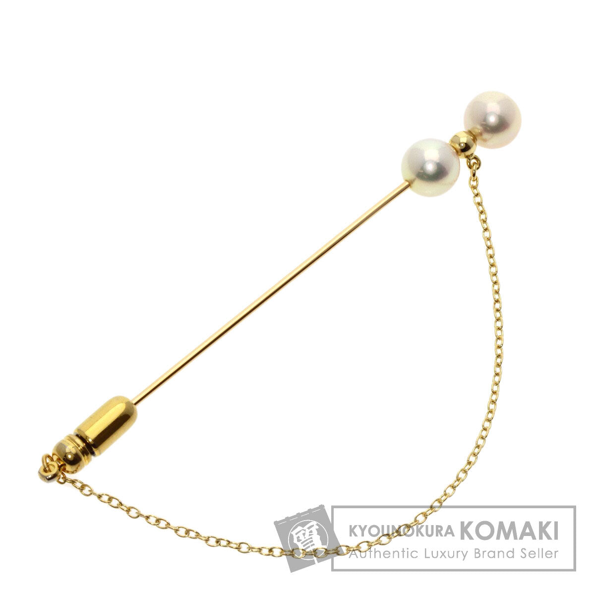 MIKIMOTO   Brooch Pearl Pearl Pin Brooch K18 Yellow Gold Ladies