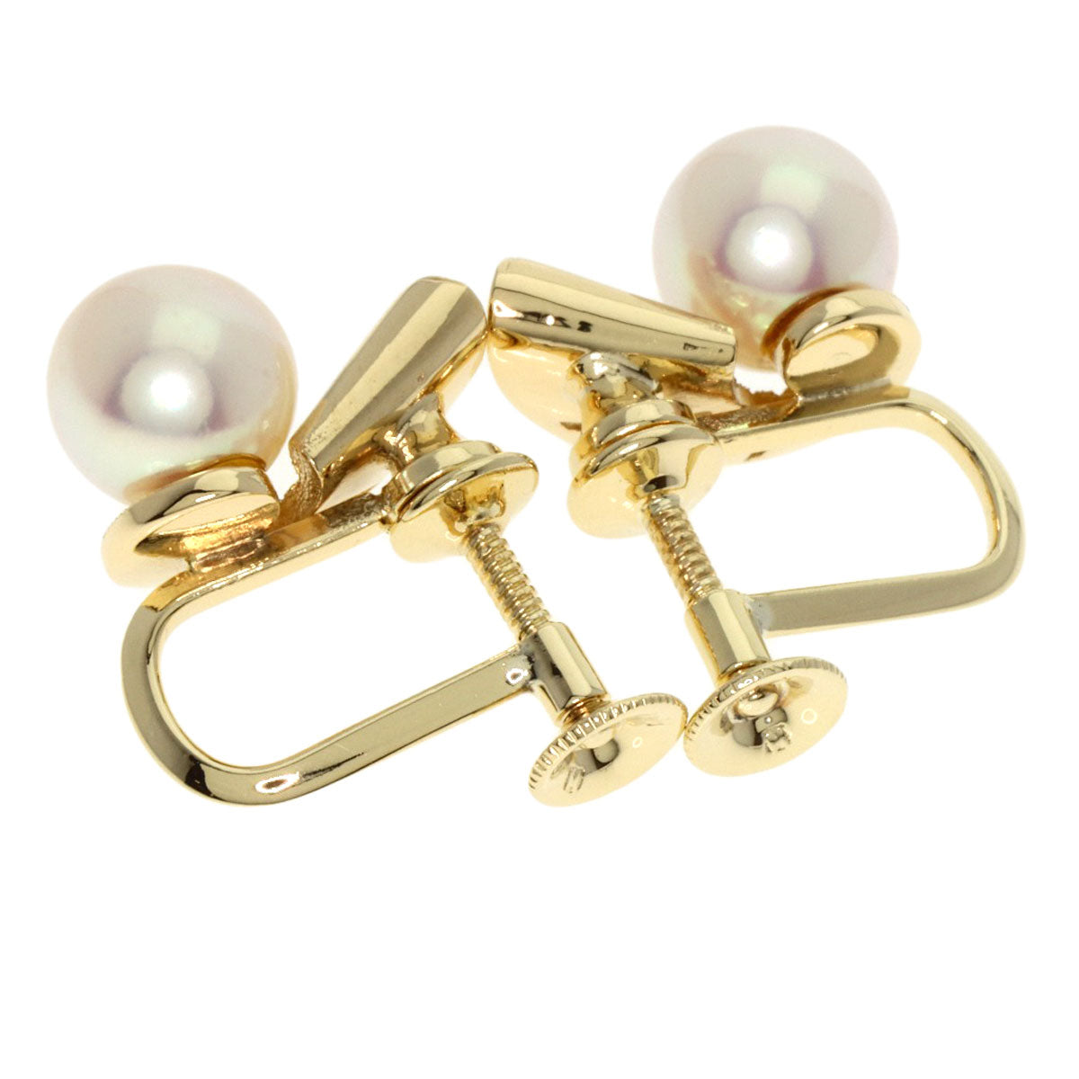 MIKIMOTO   Earring Pearl Pearl K14 Yellow Gold Ladies