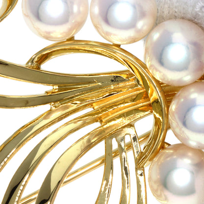 MIKIMOTO   Brooch Pearl Pearl K18 Yellow Gold Ladies