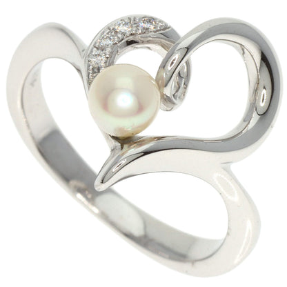 MIKIMOTO   Ring Heart Motif Baby Pearl Pearl Diamond K18 White Gold Ladies