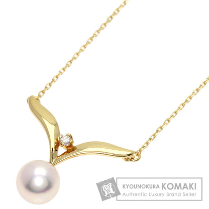 MIKIMOTO   Necklace Pearl Pearl 1P Diamond K18 Yellow Gold Ladies