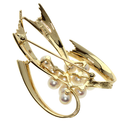 MIKIMOTO   Brooch Pearl Pearl K14 Yellow Gold Ladies