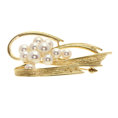 MIKIMOTO   Brooch Pearl Pearl K14 Yellow Gold Ladies