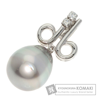MIKIMOTO   Pendant top Pearl Pearl Diamond K14 White Gold Ladies