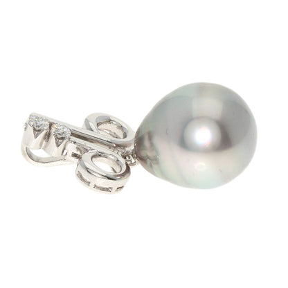 MIKIMOTO   Pendant top Pearl Pearl Diamond K14 White Gold Ladies