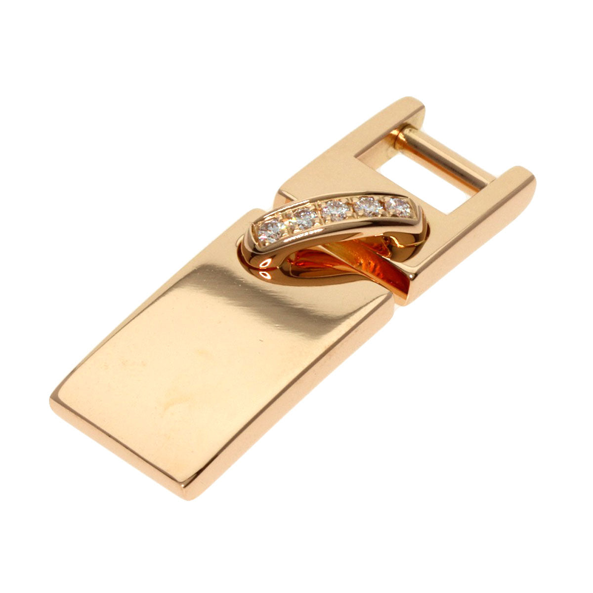 Chaumet   Pendant top Lien Cross Stitch Diamond Cord K18 Pink Gold Ladies