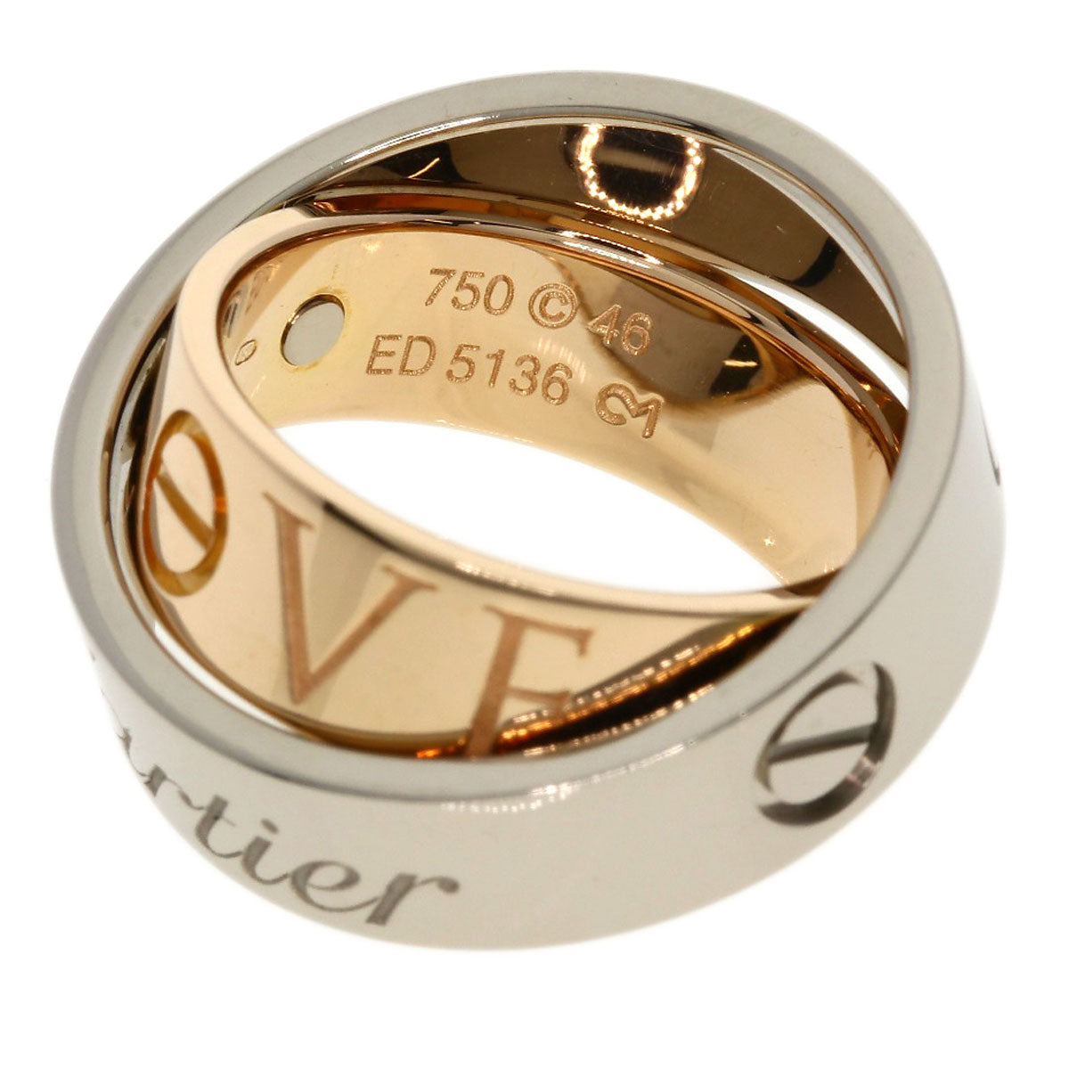 CARTIER   Ring Secret love ring #46 K18 White Gold 18K Pink GoldLadies