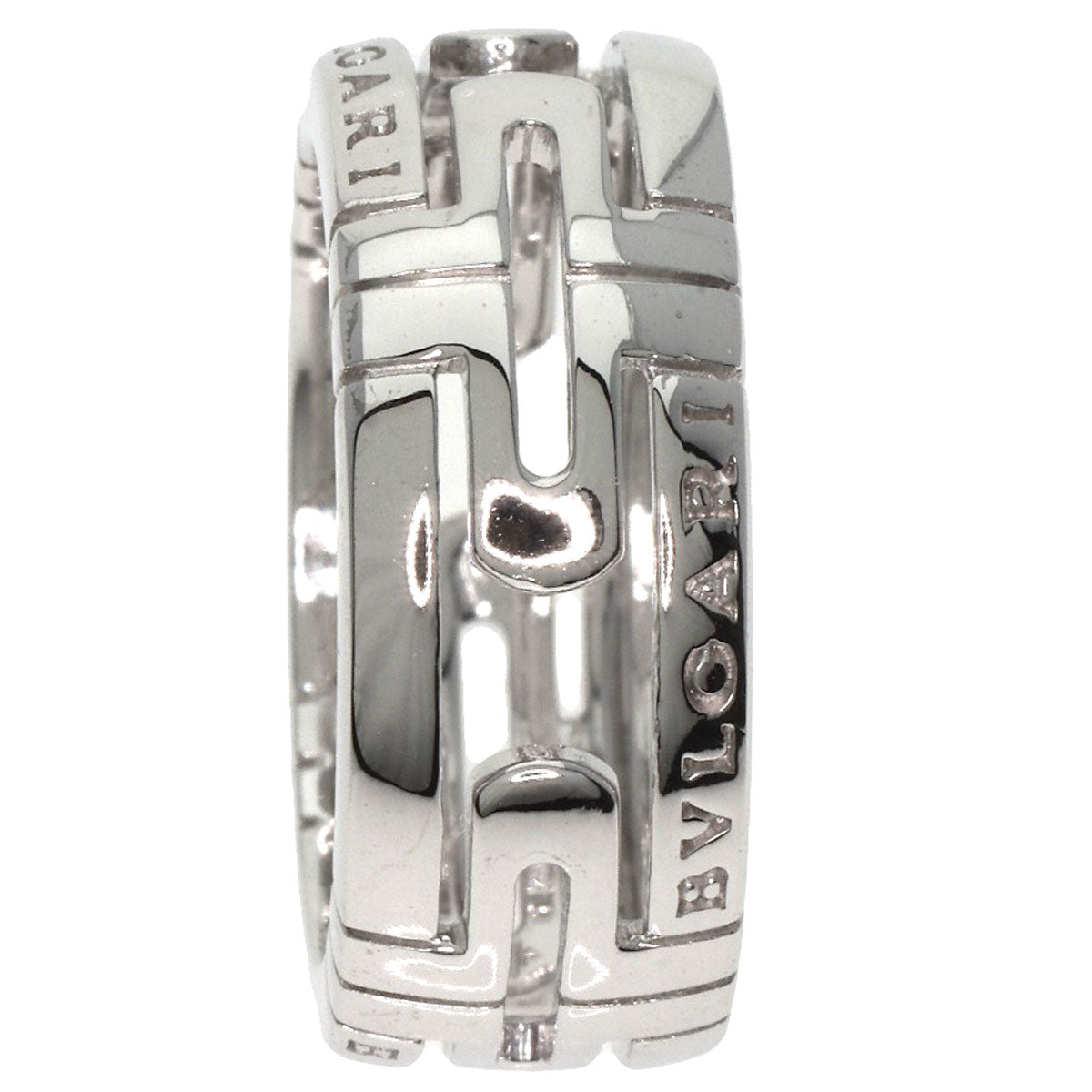 BVLGARI   Ring Parentesi Openwork Small #50 K18 White Gold Ladies