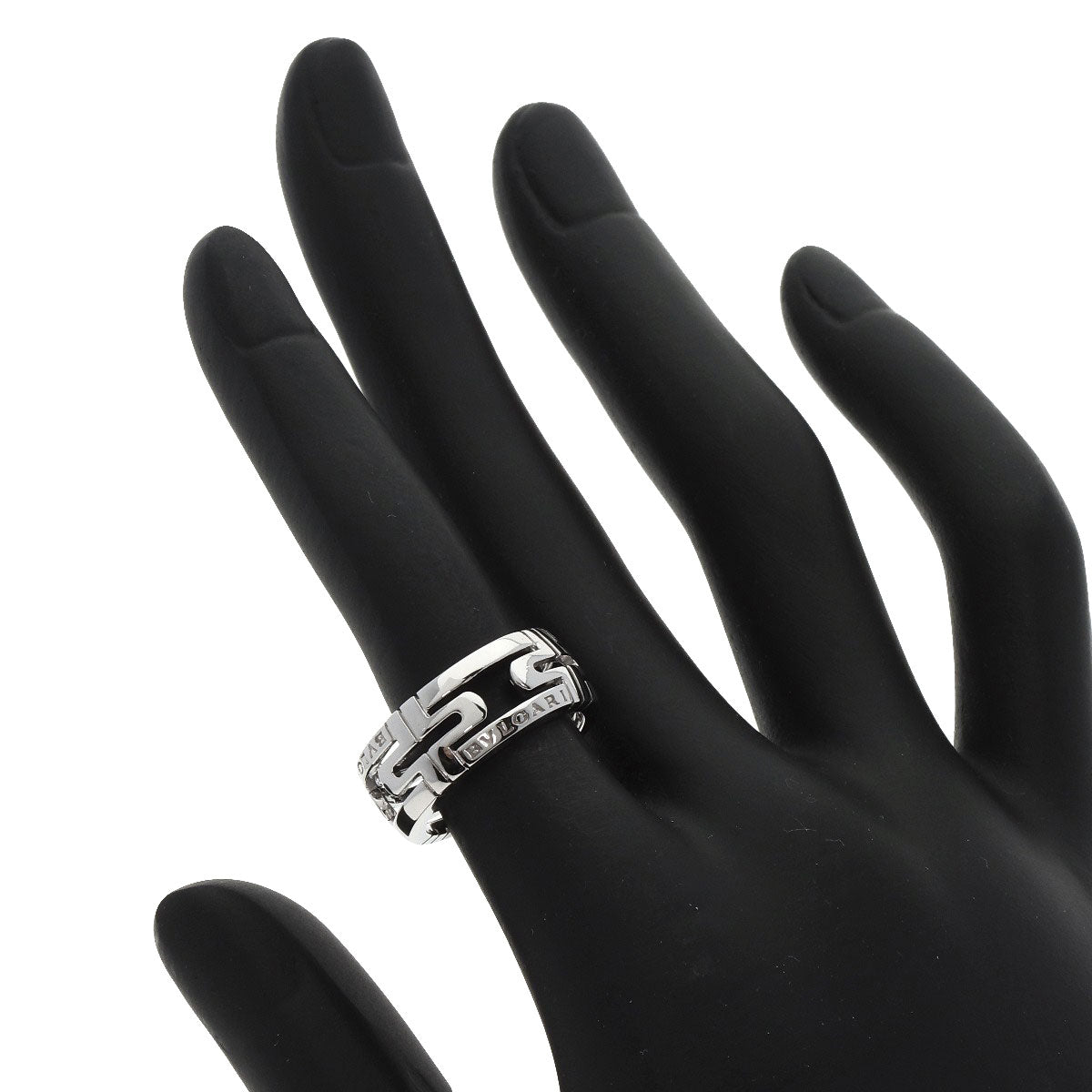 BVLGARI   Ring Parentesi Openwork Small #50 K18 White Gold Ladies