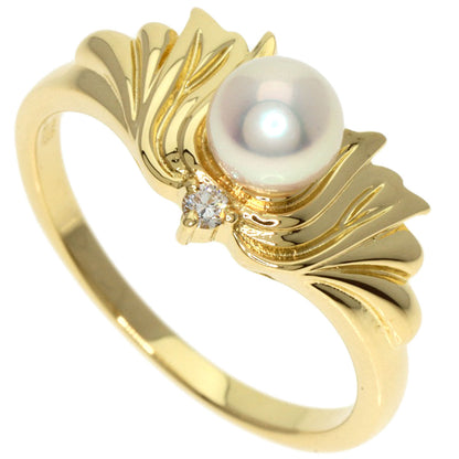 MIKIMOTO   Ring Baby Pearl Pearl 1P Diamond K18 Yellow Gold Ladies