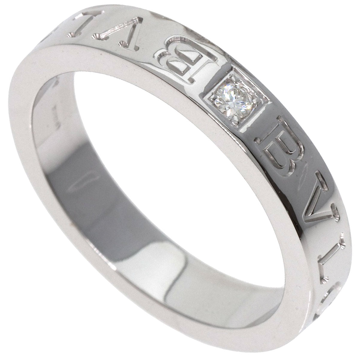 BVLGARI   Ring Double logo 1P Diamond K18 White Gold Ladies