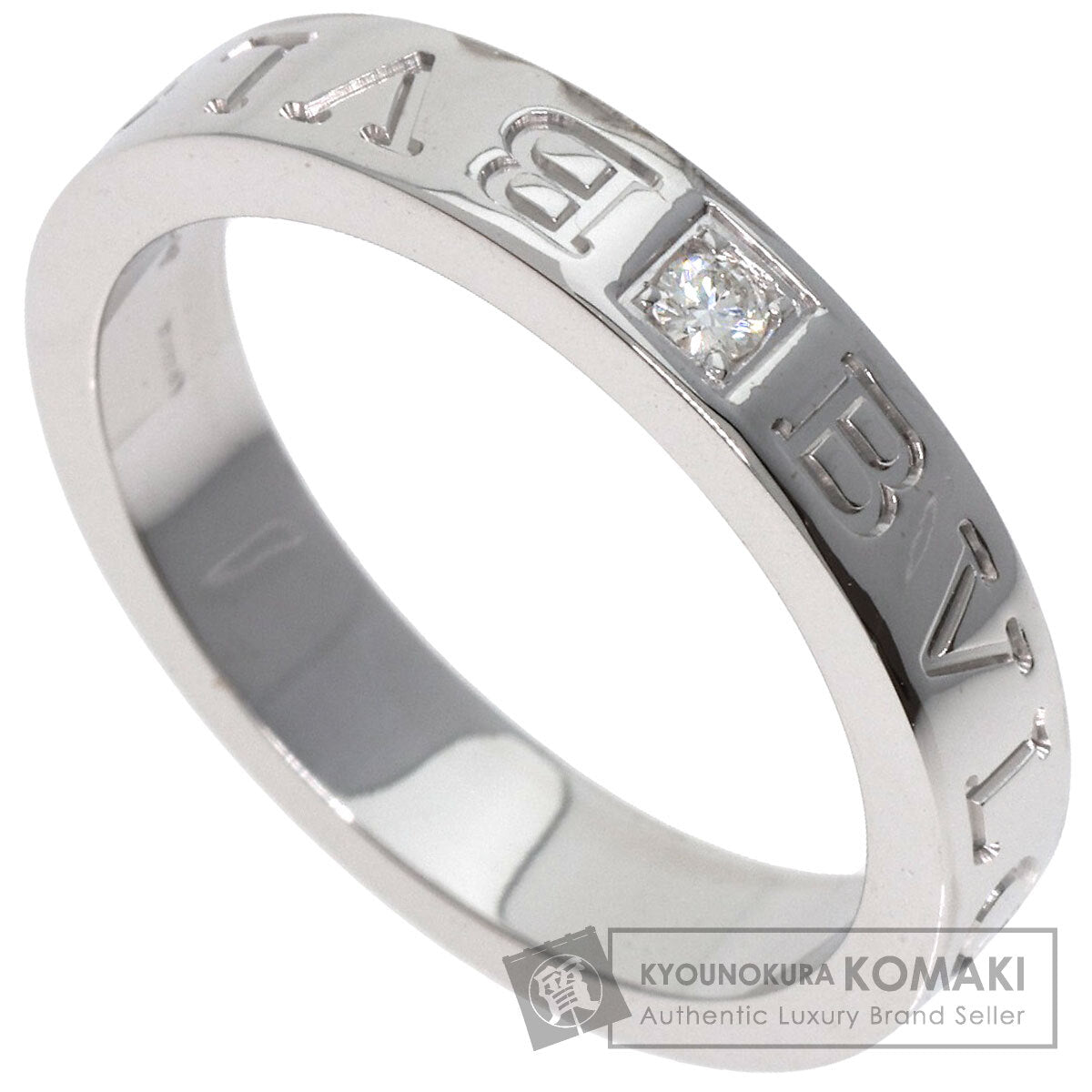 BVLGARI   Ring Double logo 1P Diamond K18 White Gold Ladies