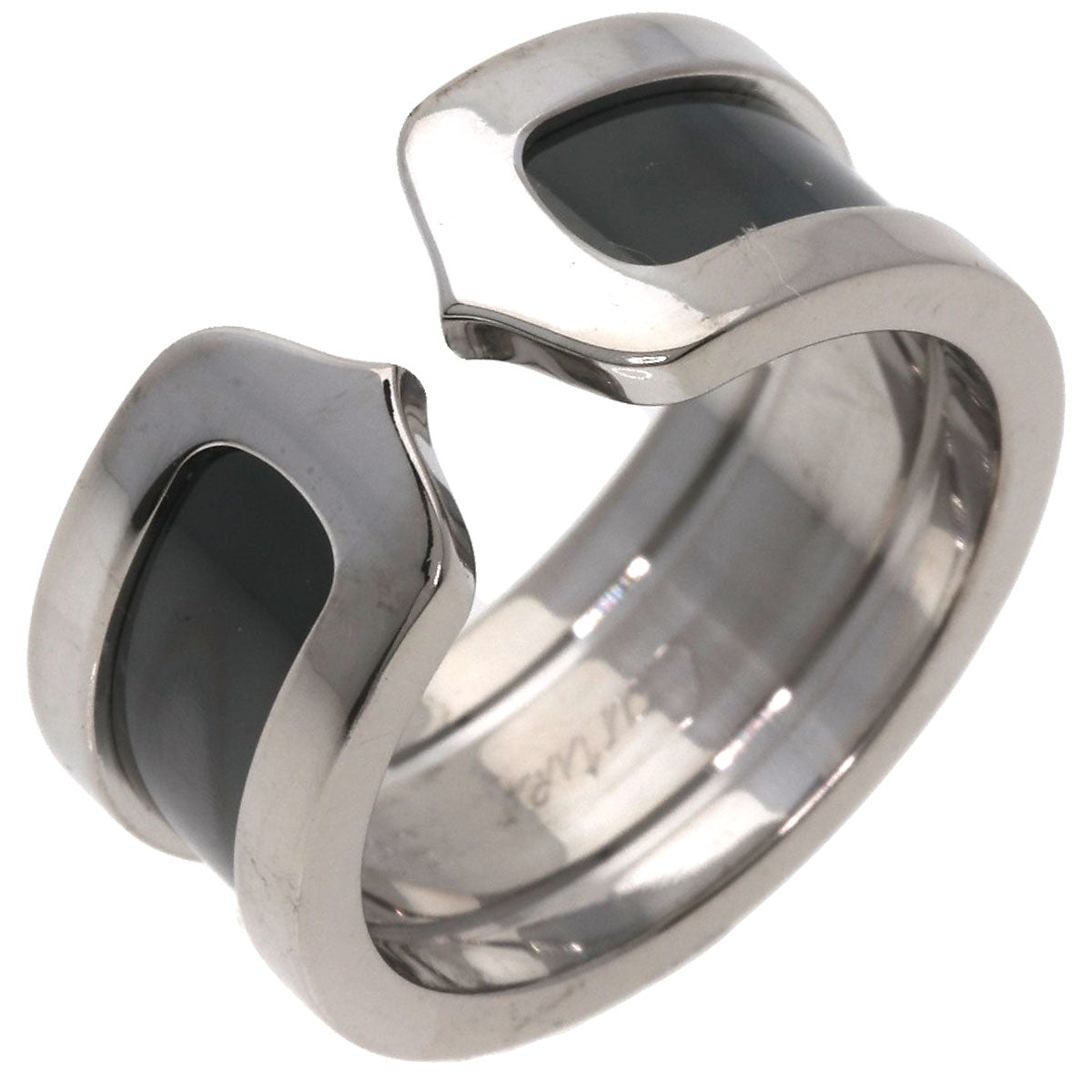 CARTIER   Ring C2 Ring Black Lacquer #51 K18 White Gold Ladies