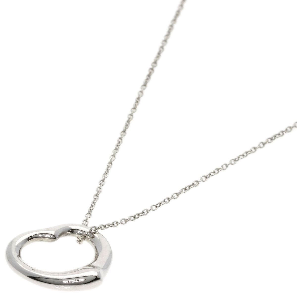 TIFFANY&Co.   Necklace Open Heart Small 0.6" Silver Ladies