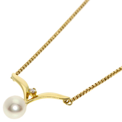 MIKIMOTO   Necklace Pearl Pearl Diamond K18 Yellow Gold Ladies