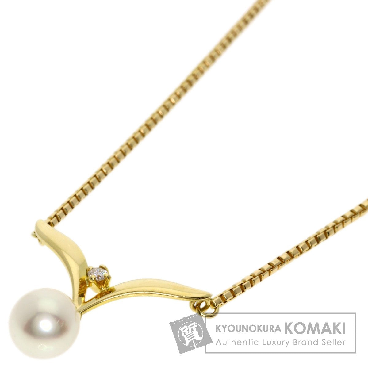 MIKIMOTO   Necklace Pearl Pearl Diamond K18 Yellow Gold Ladies