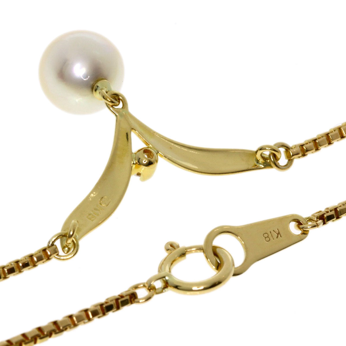 MIKIMOTO   Necklace Pearl Pearl Diamond K18 Yellow Gold Ladies